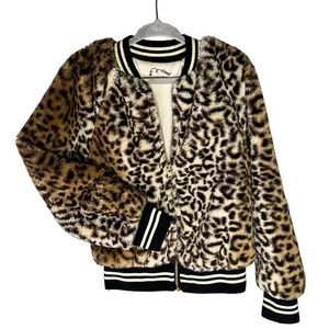 Leopard Jacket Girls 6/6x Fuzzy Fluffy Soft